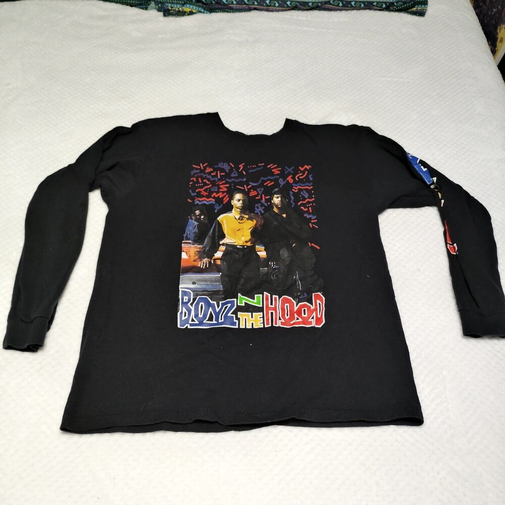 Vintage Boyz N The Hood Yazbek Black Long Sleeve Graphic T-Shirt Size
